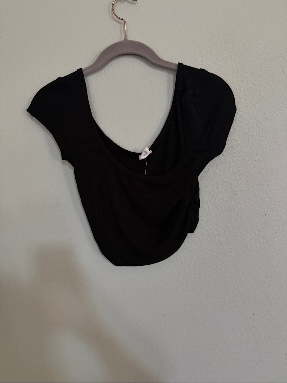 Black Women's Scoop Neck Short Sleeve Top